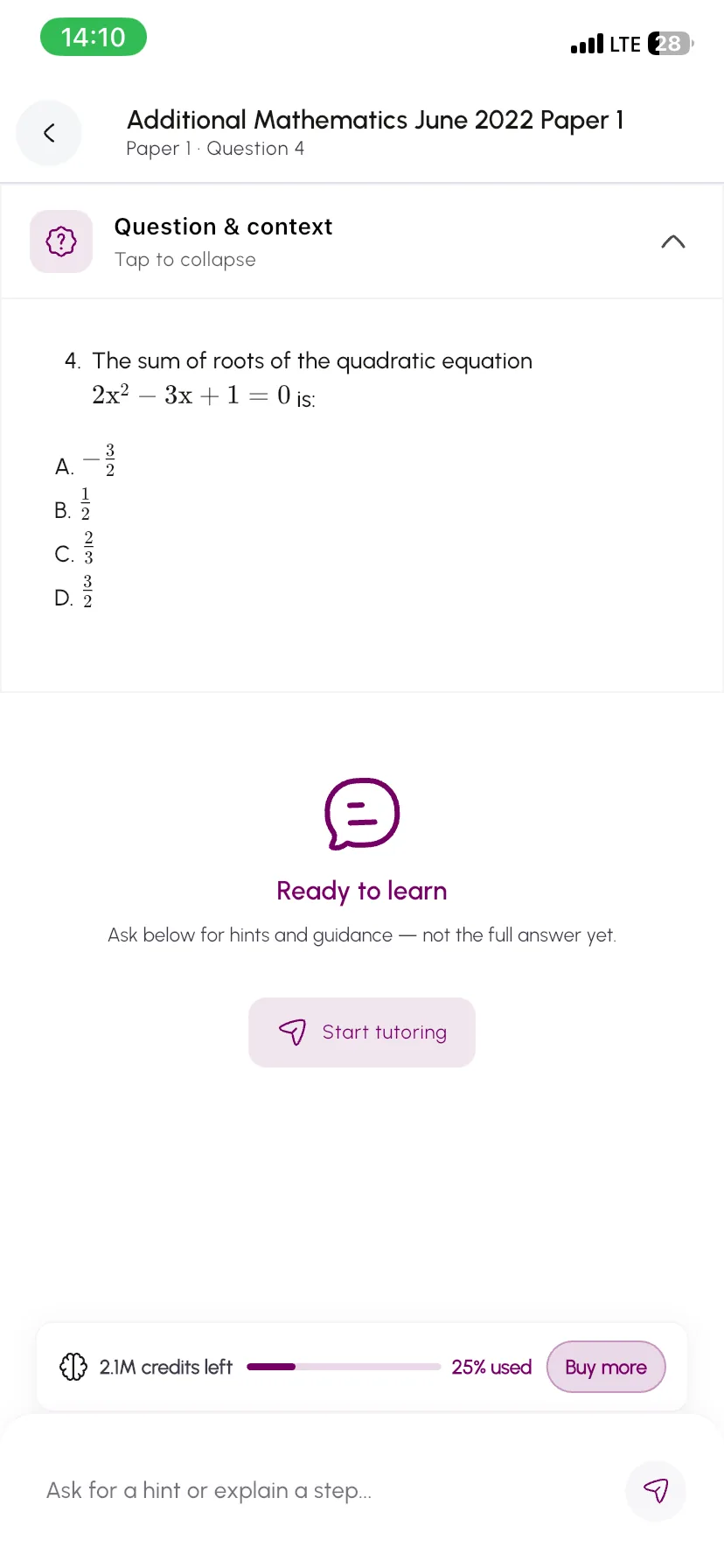An extracted, readable past question on Togeva Campus