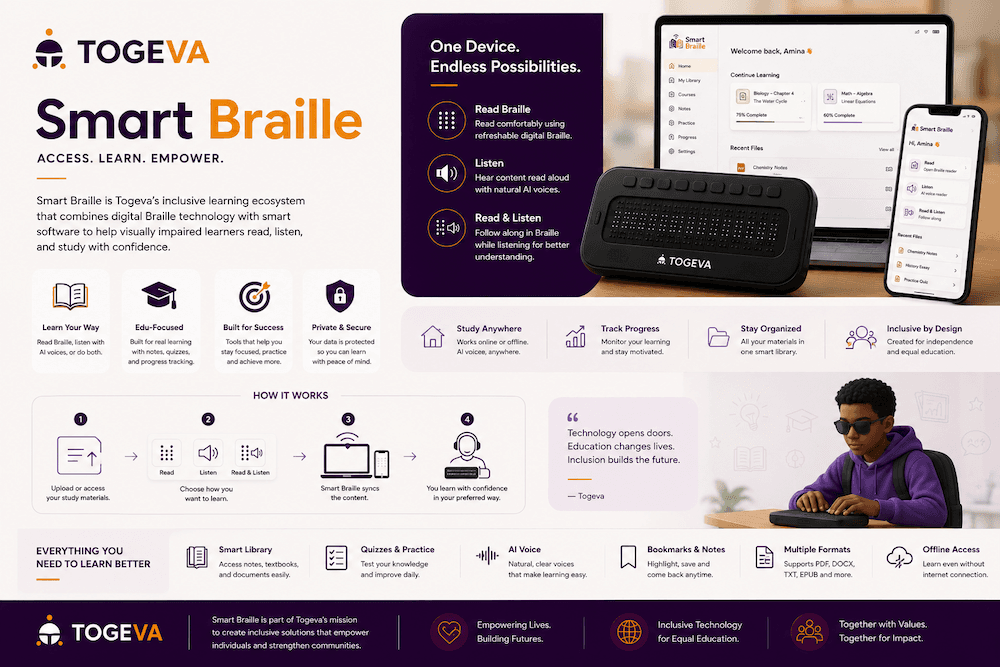 Smart Braille par Togeva — apprentissage accessible pour élèves malvoyants